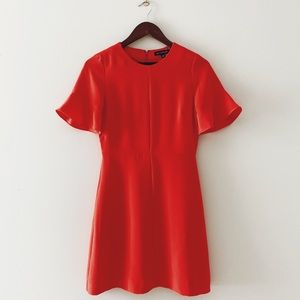 Banana Republic • Red Orange Flutter Sleeve Dress